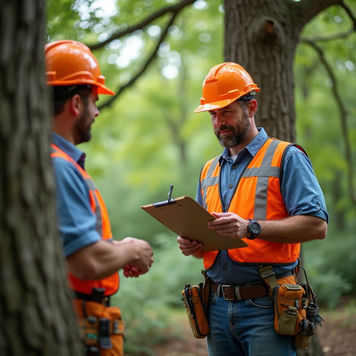 Costeño Tree Services arborist reviewing tree care notes in Atlanta, GA