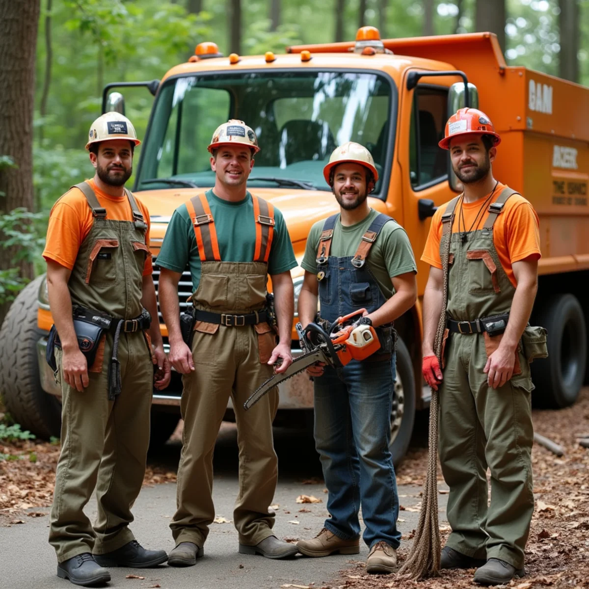 The Costeño Tree Services team with equipment in Atlanta, GA